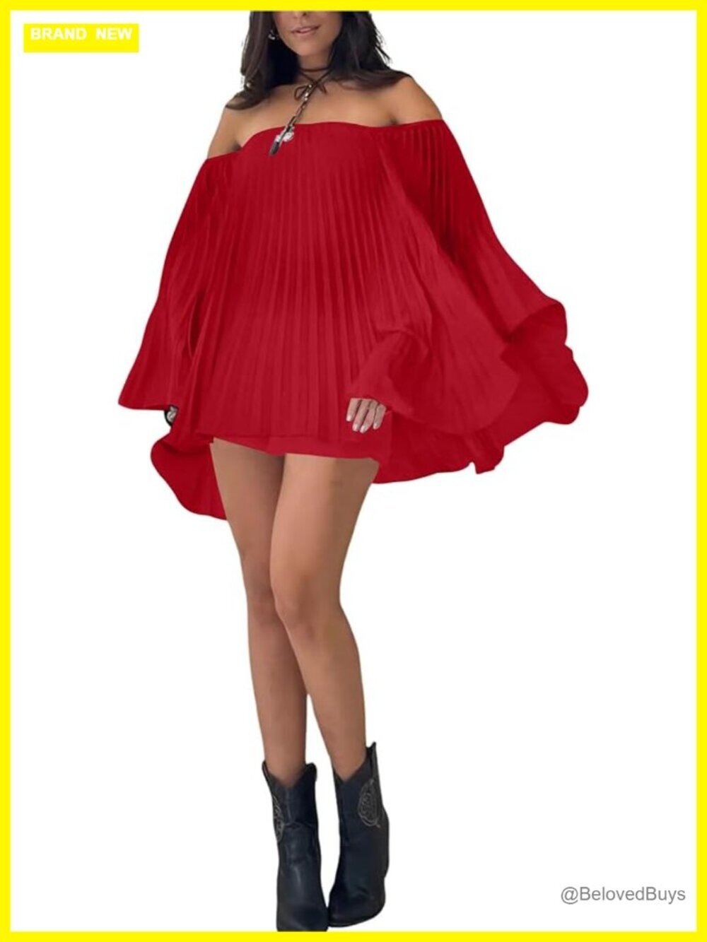 2 Piece Pleated Off Shoulder Cape Sleeve Shirt Shorts Set Lounge